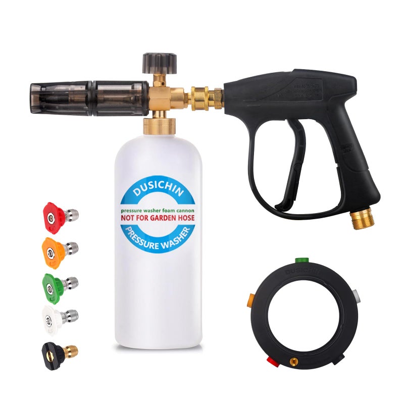 DUSICHIN DUS-018 Foam Cannon Lance Pressure Washer Nozzle Tip Spray Gun 3000 PSI Jet Wash Car Detailing - Image 1